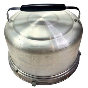 Mirro Aluminum Cake Saver Carrier Locking Lid W/ Handle Pan Vintage 60s USA Made